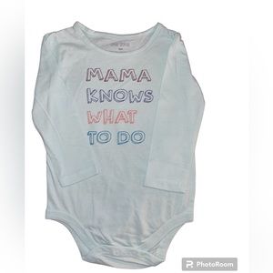 Okie Dokie light green long sleeve onesie 18m